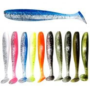 خرید لوازم ماهیگیری 10pcs/Lot Silicone Soft Lures Fishing Bait 1.2g 2g Sea Fishing Bass Pike Swimbait Wobblers Artificial Tackle