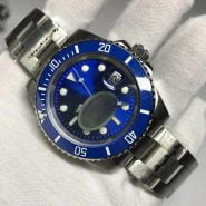 خرید ساعت مچی مردانه از علی اکسپرس Blue AAA watch Men luxury ceramic bezel sapphire glass automatic mechanical Watches Black sub-mariner glide smooth second hand