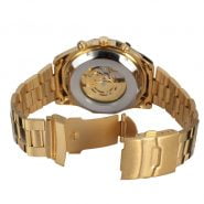 خرید ساعت مچی مردانه از علی اکسپرس Forsining Luxury Classic Gold Black Dial Roman Numerals Business Men’s Mechanical Steel Band Watch