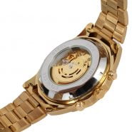 خرید ساعت مچی مردانه از علی اکسپرس Forsining Luxury Classic Gold Black Dial Roman Numerals Business Men’s Mechanical Steel Band Watch