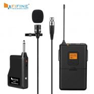 خرید میکروفون رادیویی Fifine 20-Channel UHF Wireless Lavalier Lapel Microphone System with Bodypack Transmitter