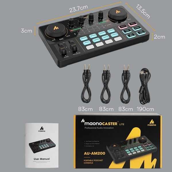 خرید تجهیزات تولید پادکست MAONOCASTER AM200 Microphone Mixer Digital Audio Interface