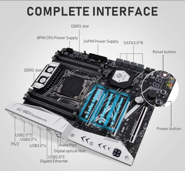 خرید مادربرد از علی اکسپرس HUANANZHI X99 motherboard with dual M.2 NVME slot support both DDR3 and DDR4 LGA2011-3