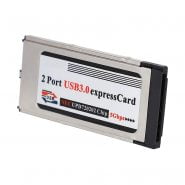 High-Speed Dual 2 Port USB 3.0 Express Card 34mm Slot Express Card PCMCIA Converter Adapter for Laptop Notebook