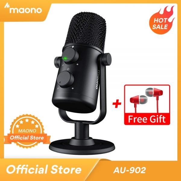خرید میکروفون مناسب تولید پادکست MAONO AU-902 USB Condenser Microphone Cardioid Sreaming