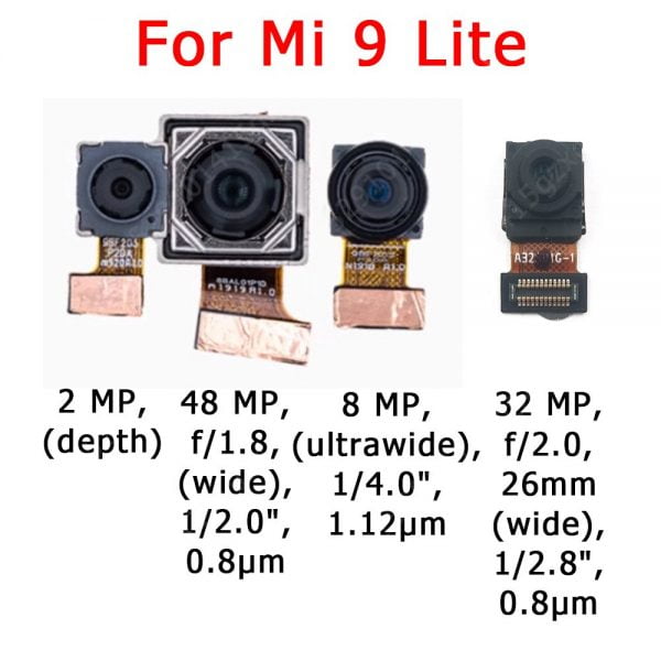 دوربین گوشی های شیائومی Original Front and Rear Back Camera For Xiaomi Mi 9 Mi9 SE Lite 9SE Main Facing Camera Module Flex Cable Replacement Spare Parts