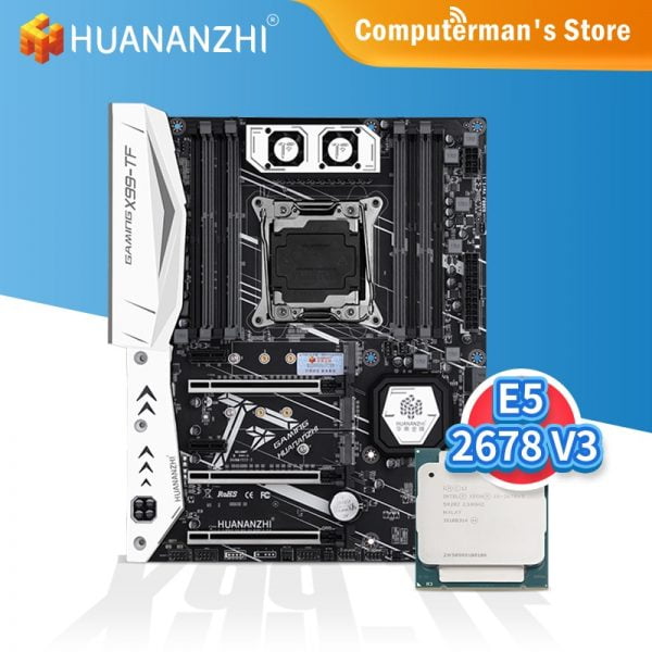 خرید مادربرد از علی اکسپرس HUANANZHI X99 TF Motherboard combo kit set Intel XEON E5 2678 support DDR3 DDR4 RECC NON-ECC memory M.2 NVME USB3.0 ATX