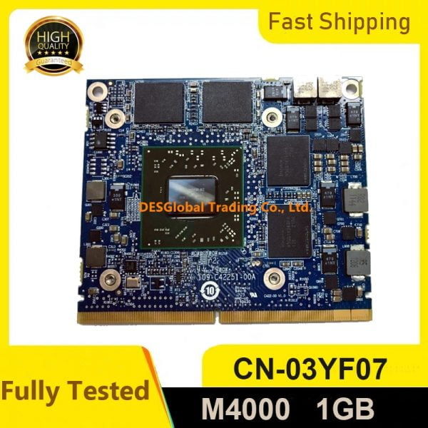M4000 1G grafik VGA ekran kartı GPU 216-0934044 109-C42251-00A Dell Precision M4600 M4700 M4800 CN-03YF07 3YF07% 100% Test