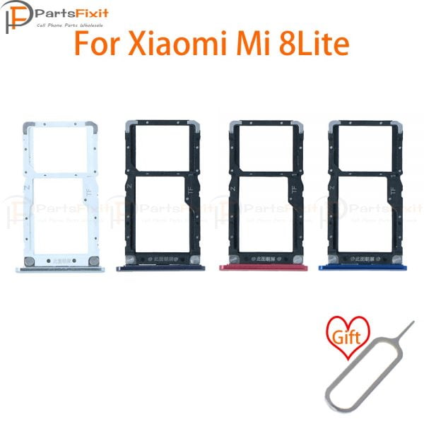خرید اسلات سیم کارت می 8 لایت SIM Card Tray for Mi 8 Lite SIM Card Slot Mi8Lite SIM Card Holder Card Adapter for Mi 8 Lite