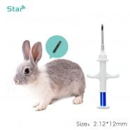 خرید چیپ ان اف سی قابل تزریق برای حیوانات 1pc 13.56MHz animal microchip syringe NFC chips 2*12mm HF smart microchips syringe with needle NTAG216 rfid injector set