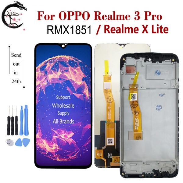خرید تاچ و ال سی دی گوشی اوپو 6.3″ Realme 3 Pro LCD With Frame For OPPO RMX1851 LCD Realme X Lite Display Screen Touch Sensor Digitizer Assembly Replacement
