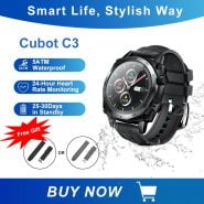 خرید ساعت هوشمند کوبات Cubot C3 Smartwatch 2020 1.3 inch Waterproof 5ATM Heart Rate Monitor Sport Touch Fitness