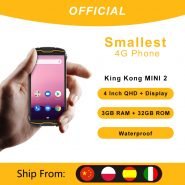 خرید گوشی کوبات Cubot KingKong MINI2 Waterproof Rugged Phone 4″ QHD Screen 4G LTE Dual-SIM Face ID Android 10 3GB 32GB 13MP