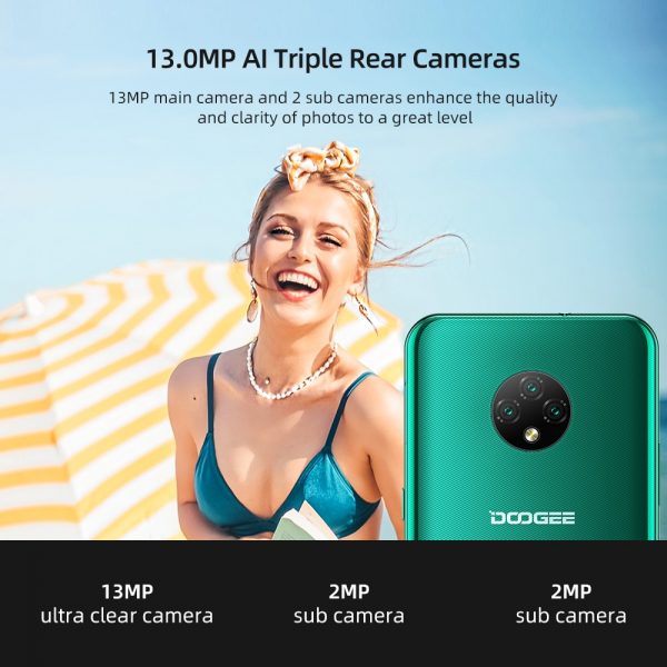 خرید گوشی دوجی ایکس 95 از علی اکسپرس DOOGEE X95 Cellphones 6.52”MTK6737 16GB ROM Dual SIM 13MP Triple Camera 4350mAh