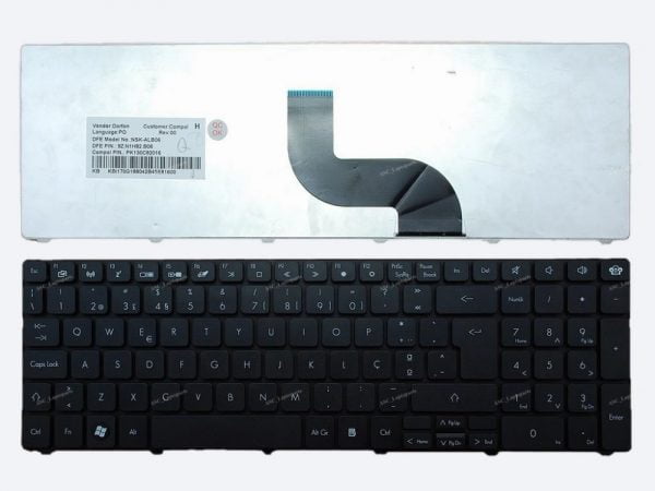 خرید کیبورد لپ تاپ New PO Portuguese Teclado Keyboard For Packard Bell TM85 TM98 TM99 TM97 MS2290 MS2291 Laptop Black Without Frame WIN8