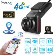 Phisung K18 4G WiFi Car DVR Camera 2.0″ FHD 1080P GPS Dashcam With Rearview Camera Dual Lens Video Recorder Registrator Dash Cam