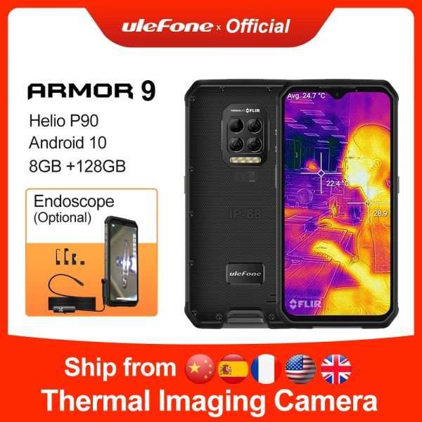 خرید گوشی موبایل یولفون از علی اکسپرس Ulefone Armor 9 Rugged Mobile Phone Thermal Imaging Camera FLIR® Android 10 Smartphone Helio P90 128GB