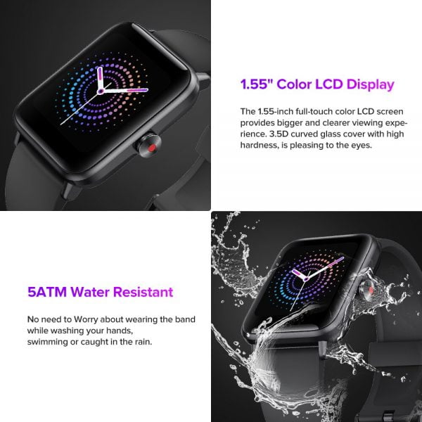 خرید ساعت هوشمند یولفون Ulefone Watch Pro Smartwatch 5ATM Waterproof Band Heart Rate Sleep Monitoring