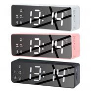 LED Digital Display Mirror Alarm Clock USB Charging Intelligent Induction Wake Up Lamp Night Light Bluetooth Speaker Alarm Clock