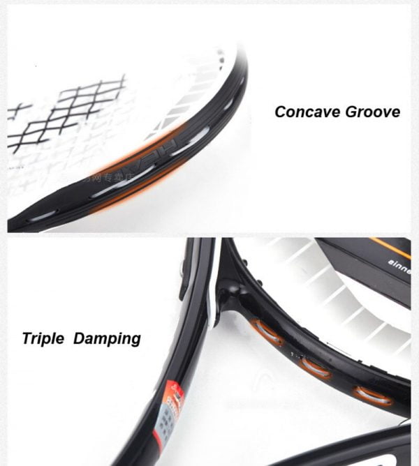 Original Head Tennis Racket Black Professional Tennis Racquet Carbon Tenis Padel With Bag Overgrip Dampener Raquete De Tenis 414