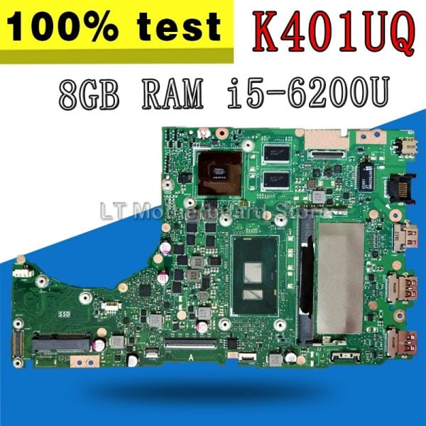 خرید مادربرد لپ تاپ از علی اکسپرس with 8GB RAM i5-6200 cpu For Asus K401UB K401U A401UB K401UQ K401UB laptop motherboard tested 100%