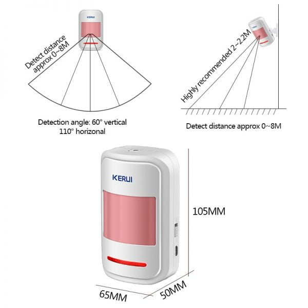 سنسور دزدگیر 2pc/4pc Lot KERUI 433Mhz Wireless Intelligent PIR Motion Sensor Detector For GSM PSTN Home Alarm System