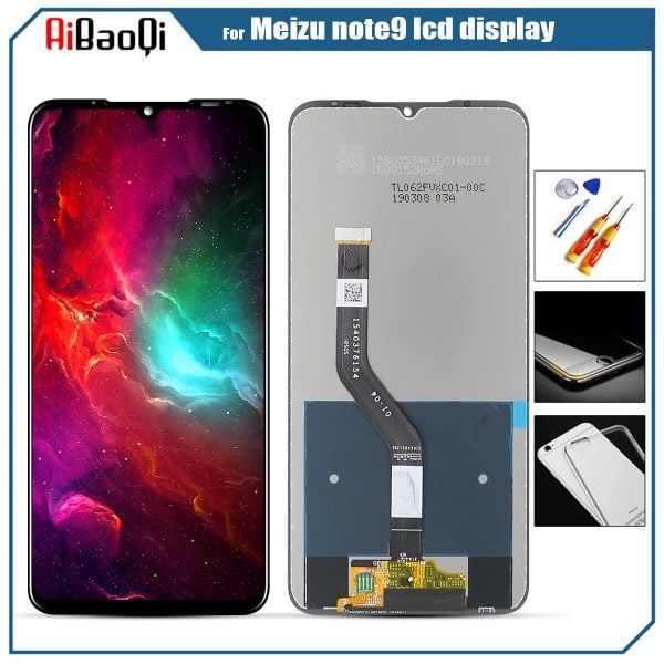 Original For Meizu note 9 Touch Screen Digitizer for Meizu note 9 LCD Display 6.2″ Cellphone Black Color IPS 2244*1080