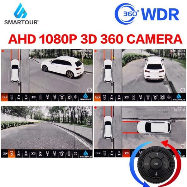 SMARTOUR 2021 3D Key-Queen Car 360 Camera AVM Panoramic around view parking monitoring video recording DVR knob control WDR