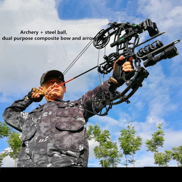 2021 New Bow And Arrow Composite Bow Steel Ball Dual Purpose Bow Outdoor Hunting Competitive Archery Launch Composite Bows