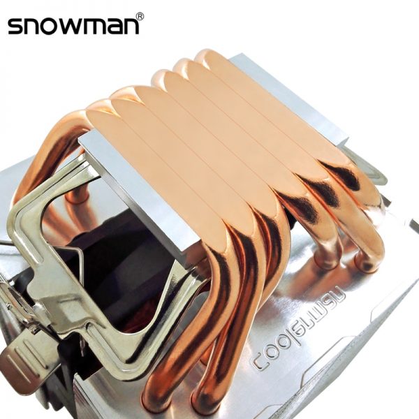 SNOWMAN 6 Heat Pipes CPU Cooler 4 Pin PWM RGB PC Quiet Intel LGA 2011 775 1200 1150 1151 1155 X79X99 AMD AM3 AM4 CPU Cooling Fan