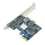 New PCIE PCI-E PCI Express Riser Card 1x to 16x 1 to 4 USB 3.0 Slot Multiplier Adapter for for WinXP/Win7 8 10