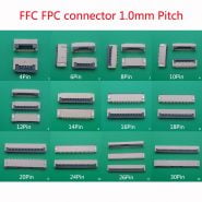 10pcs FFC FPC connector 1.0mm 4/6/8/10/12/14//16/18/20/24/26/30 Pin Flip Type Ribbon Flat Connector Bottom Contact