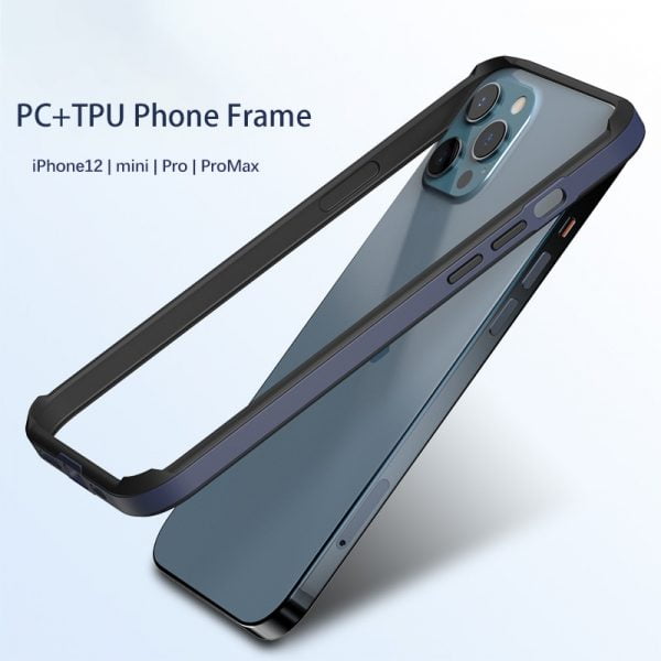 1PC Bumper Case Protective Shell for iPhone 12 Mini Pro Max PC TPU Anti-Slip Slim Frame Silicone Cover Mobile Phone Accessories
