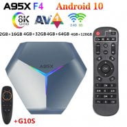 A95X F4 Dispositivo de TV inteligente Android 10 Amlogic S905X4 TVBox 4K YouTube 4GB de RAM 32GB 64GB 128GB ROM 2,4G/5G Wifi RGB