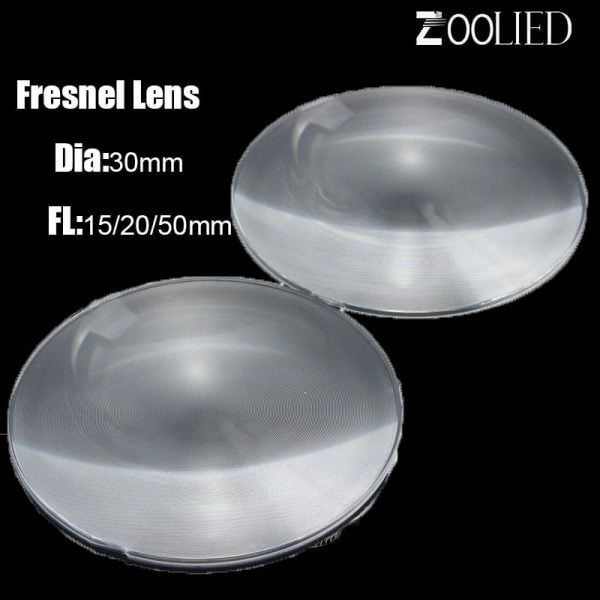 Dia 30mm FL15 20 50mm LED Fresnel lens For Diy projector Fresnel Lense Solar Concentrator Stage Lamp Flashlight Lenses